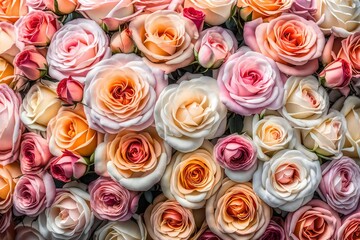 The bouquet is a burst of pastel colors, each petal unfolding in delicate beauty