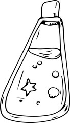 Hand drawn halloween illustration on transparent background.