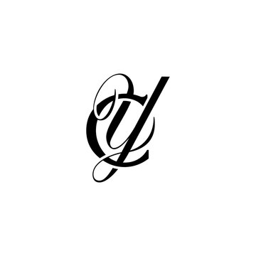 Initial Mixed Letter Logo. Logotype design. Simple Luxury Black Flat Vector CY