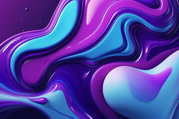 Abstract gradient of blue and purple liquid retro marble shapes futuristic banner