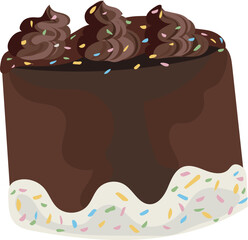 Cake illustration on transparent background.
