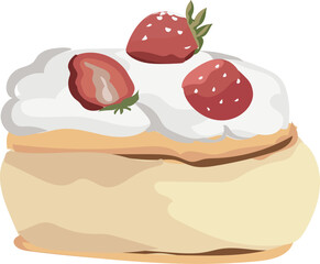 Pancake illustration on transparent background.
