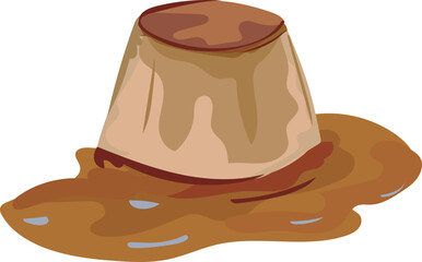 Pudding illustration on transparent background.
