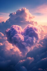 Early in the morning at dawn, at a very high altitude, an incredible phenomenon occurred,  clouds formed the shape of a heart