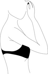 Hand drawn woman body illustration on transparent background.
