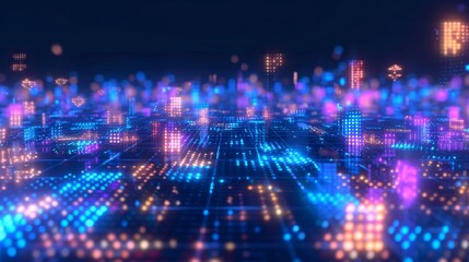 Obraz premium Hi Tech Network Connection Grid futuristic abstract background