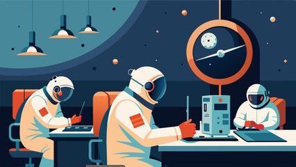 Working against the clock astronauts use stateoftheart technology to study the effects of extreme temperatures on various materials in the - obrazy, fototapety, plakaty
