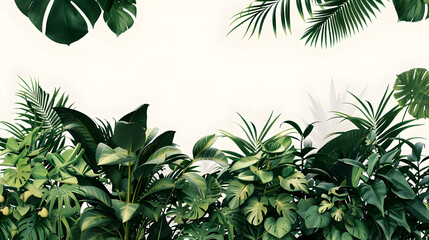 Beautiful tropical foliage stands out with space for text, nature concept for wallpaper, poster, or card