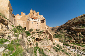 Bethlehem, Palestine: The Greek Orthodox Mar Saba monastery in the Judean desert outside bethlehem...
