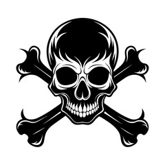 Silhouette of skull and bones - 