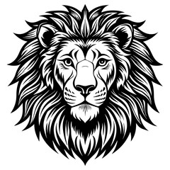 lion head line art , vector , illustration