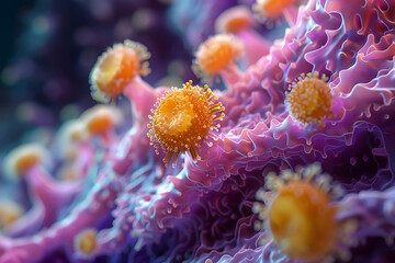 Naklejka na ściany i meble Captivating Microscopic Immune Mechanisms Against Parasitic Infestations
