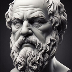 Socrates, Greek philosopher from Athens, founder of Western philosophy. Socrates bust sculpture, ancient Greek philosopher from Athens. ancient Greek philosopher.	