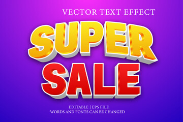 Fototapeta na wymiar super sale promotion 3d text effect style editable