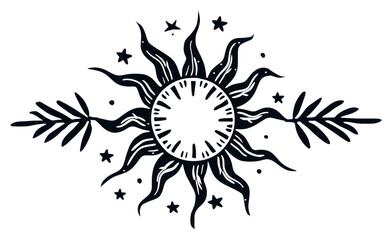 PNG Divider doodle of sun pattern white line