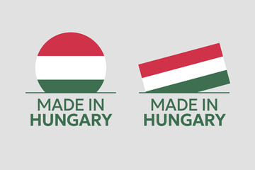 made in Hungary labels set, product icons of Hungary