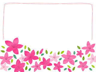 水彩画風ツツジのフレーム