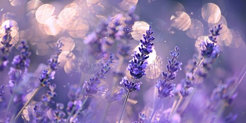 Sunlit lavender blooms, ideal for content on natural beauty, gardening, or botanicals.