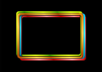 Colorful glossy rectangle frame abstract concept geometric background. Vector design - 785914860