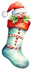 PNG Christmas sock snowman gift representation