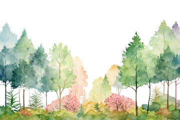 PNG Watercolor forest scene backdrop backgrounds landscape outdoors