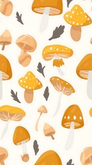 illustration style cartoon flat vector mushroom design on a white background.