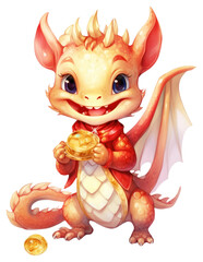 PNG Red dragon Chinese animal cute baby