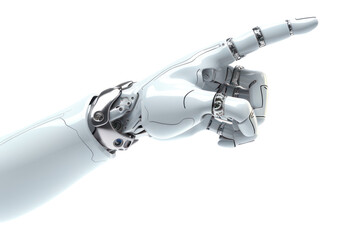 PNG White cyborg robotic hand finger white background technology