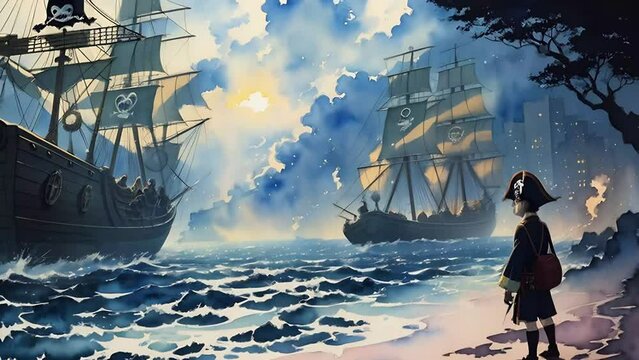 Illustration of a pirate ship