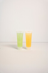 mockups for cosmetics colored liquid jars lip gloss cream gel shampoo 