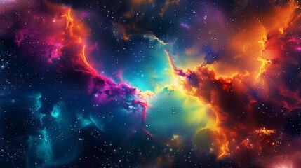 Fototapeta premium abstract background with nebula, galaxy and supernova, beautiful universe, fantasy space, astronomy and science, Wall Art Design for Home Decor, 4K Wallpaper for Mobile Cell Phone and Computer