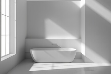 Fototapeta premium Bathroom Wall Mockup created with Generative AI