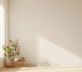Minimalist serene interiors in earthy tones. Interior decor composition.