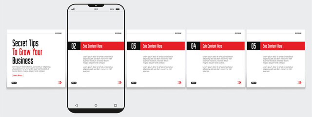 Set of LinkedIn carousel post, social media Instagram carousel post, modern and editable business carousel template design © Tarek Digital