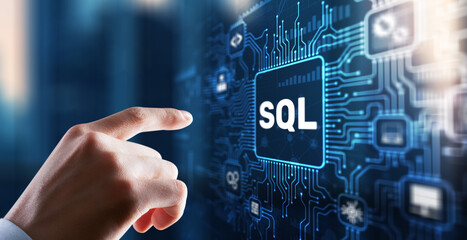 SQL Structured Query Language. Technology concept. Icon virtual screen - 785920441