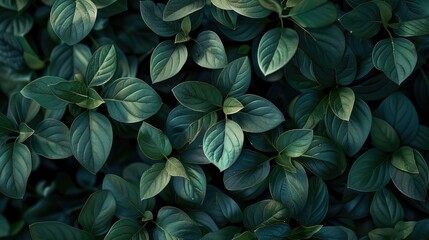 Dark green leaves, vines, overlapping, covering entire frame, beautiful, natural, black background. Generative AI. - obrazy, fototapety, plakaty