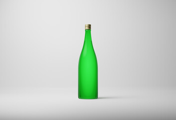 日本酒　ラベル無し　モックアップ　3D　リアル　緑