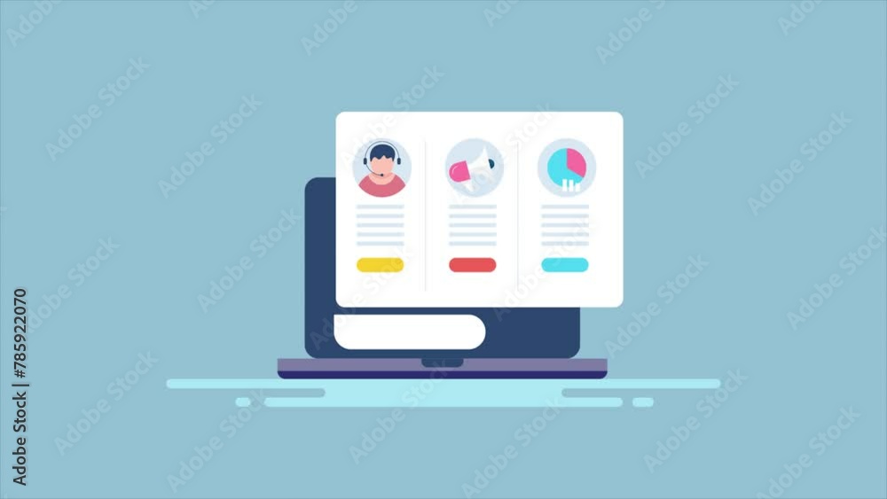 Aufkleber crm software business using customer relation management solution, client support and marketing stra