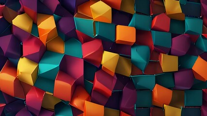 Colourful background from geometric shapes and net Generative Ai