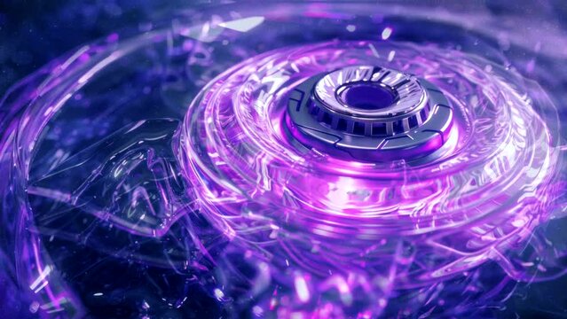 Violet Vigor: A Glowing Beyblade Battle