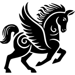 black pegasus horse icon