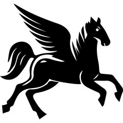 black pegasus horse icon