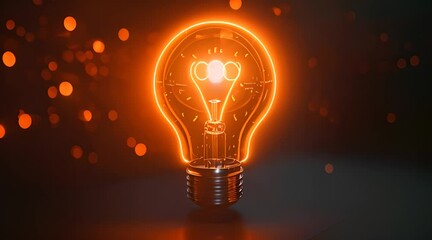 Creative light bulb with lighting effect, symbolizing new ideas and innovation, concept of brainstorming