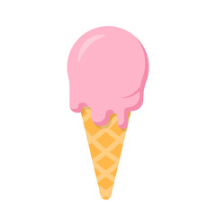 Straberry flavor pink ice cream cartoon vector isolated illustration - 785923239