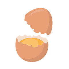 Food ingredient broken chicken egg cartoon vector isolated illustration