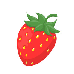 Fresh fruit strawberry cartoon vector isolated illustration