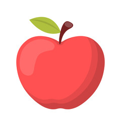 Fresh fruit red apple cartoon vector isolated illustration