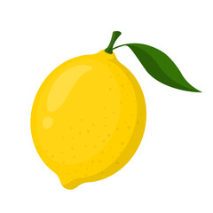 Fresh fruit yellow lemon cartoon vector isolated illustration