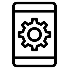mobile setting icon, simple vector design
