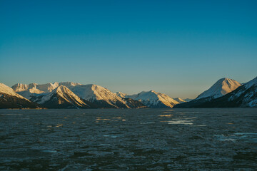 Icebergs in Alaska in January 2024 in USA